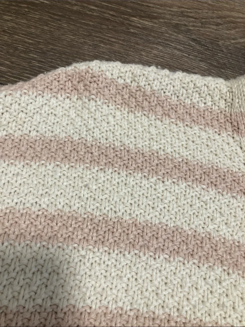 Madewell Cream and Blush Striped Crewneck Sweater size small - Picture 3 of 10